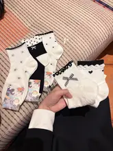 可愛い花柄の薄手ショートソックス【綿素材・透湿・リボンデザイン・女性用】