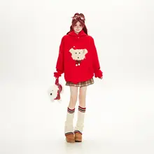 パーカー レディース 厚手 ヘビーオンス 可愛い犬柄 オーバーサイズ ルーズ 韓流 春 秋 おしゃれ