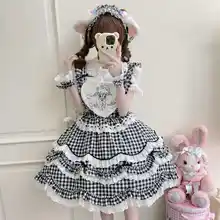 甘美なデザイン！ロリータ風ジャンパースカート【ストラップ付き・フリルデザイン】（セットアップ対応）