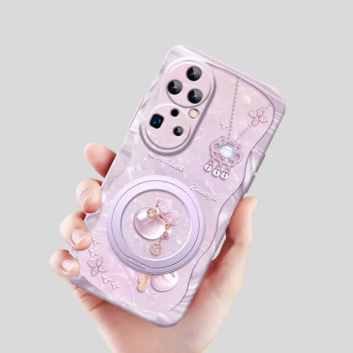 ADDTHIS 液体シリコン素材のスマートフォンケース【Huawei P50 Pro対応・全包防摔・マグネット付きスタンド・ストラップ付き】