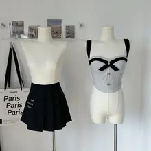 魚骨デザインの胸パッド付きチューブトップドレス【千金学院スタイル】