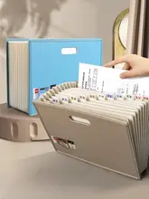 大容量の学生用ハンドル付きアコーディオンファイル【多層収納・試験用紙整理】