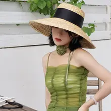 大きなつばの日よけ帽子 レディース 夏 休暇 麦わら