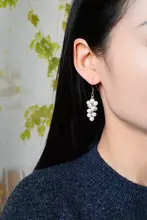 天然真珠使用 グレープデザインのラウンドイヤリング【14Kゴールドコーティング・個性派・女性用】