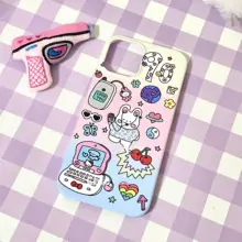 可愛い犬とクマの手描きスマホケース【男の子向け・インス風・iPhoneX・Android対応】