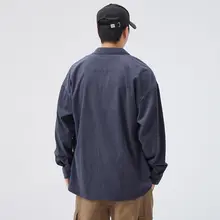 春秋用 メンズ長袖シャツ【無地・アメリカンスタイル・カジュアル】