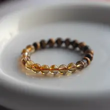 シンプルなデザインの男女兼用ブレスレット【イエローストーン・925シルバー】