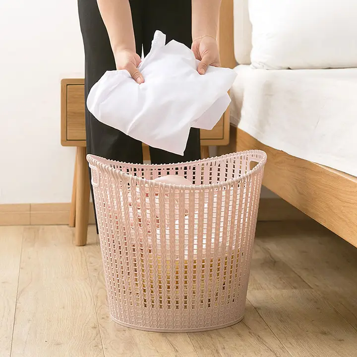 プラスチック製 収納バスケット【洗濯物用・家庭用・おもちゃ収納】