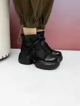 厚底サンダル【透湿性・レザー風ハイヒール・マーチンブーツ】
