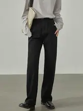 高腰ストレートデニムパンツ【春用・ベージュ・シンプルデザイン・スタイルアップ】（セットアップ対応）