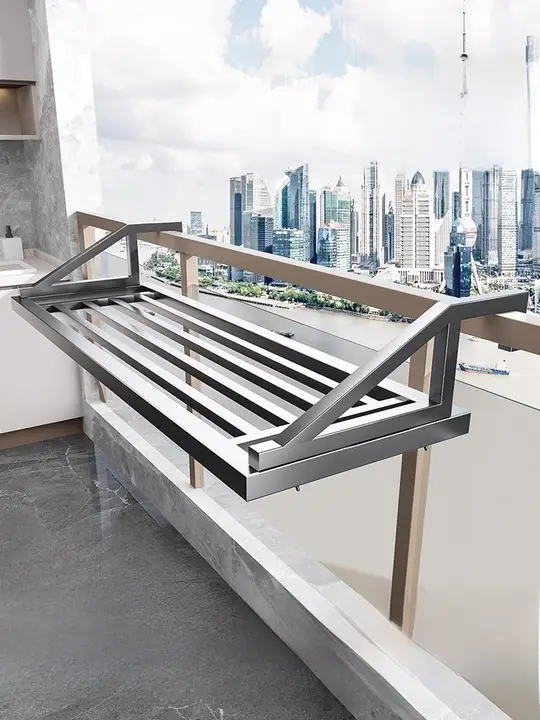 伸縮式バルコニー用物干し竿【窓台用・靴干し対応・防盗設計】