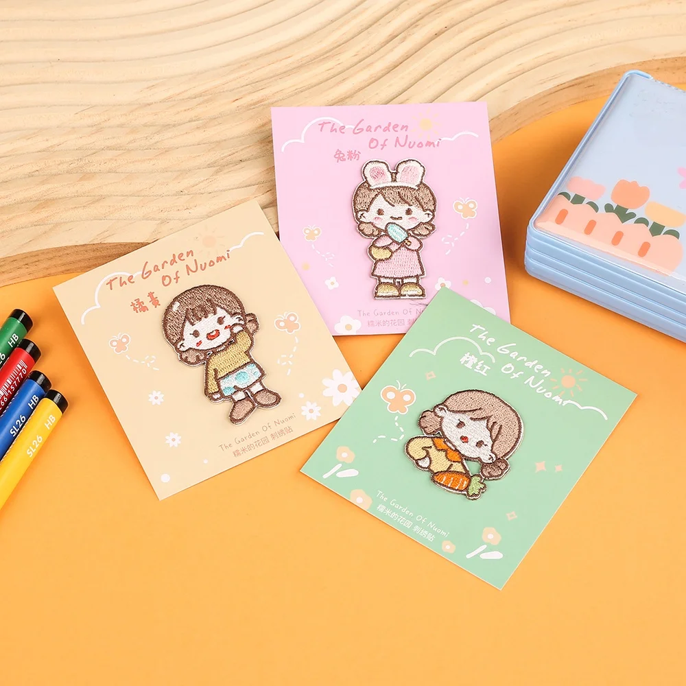 可愛い刺繍の布貼りデコシール：おしゃれな女の子向け白いかわいいアイコンの使い方とデザイン例