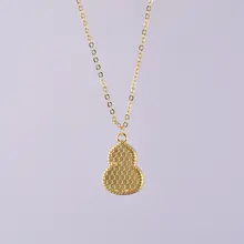 925純銀ネックレス【スカラデザイン・金のひょうたん・女性用・気品のある鎖骨チェーン】