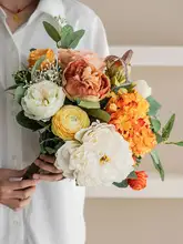 フランス風の造花ボタン花束【リビング空間に最適・軽やかなデザイン】