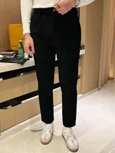 クラシックな英国風チョルデンストレートパンツ【秋冬用・高級感・無地デザイン・スリムフィット】