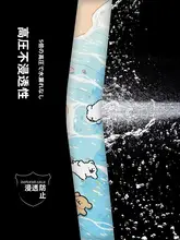 カラフルな犬のデザインの防水バスカーテン【カートゥーンスタイル・防カビ・洗面所用】