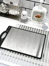 抗菌防霉 ステンレス製 ダブルサイドまな板【家庭用・キッチン用・麦わら素材】