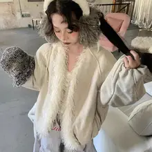 アメリカンスタイルのデザイン！毛混合フリースパッチワークジャケット【厚手・ゆったりシルエット・女性用】