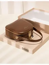 レトロな牛革製ハンドバッグ【通勤用・ショルダー・小型】