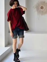 ミラン宣言 レディース ゆったりした肌触りの良いコットンTシャツ【無地・クルーネック・短袖】