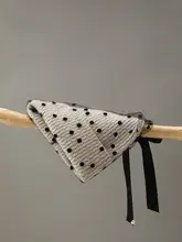 優雅で暖かい！レースリボン付きウールニット帽【秋冬用・かわいいデザイン】