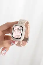 スマートウォッチ バンド ナイロン 編み込み バイカラー 夏用 スポーツ レディース メンズ 上品 キュート 柔らかい 「Apple Watch」
