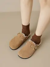 加厚ボア付きモカシンシューズ【暖かい・春用・包頭デザイン】