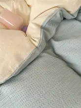 寝具 コットン4点セット 単色のパッチワークウォッシュコットン