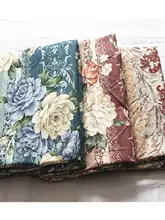 プリント生地のベッドカバー【未使用・ファスナーなし・小枕カバー付き】