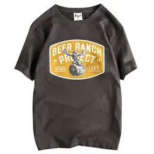 ビールモチーフの半袖Tシャツ【オープンカラー・コットン製・ユニセックス】