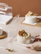 透明ケーキボックス【2寸・3寸・4寸・5寸対応・持ち手付き・焼き菓子用】