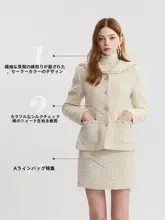洗練されたデザイン！長袖ジャケット＆ショートスカート【秋冬用・フレンチスタイル・スリムフィット】（セットアップ対応）