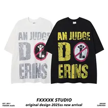 半袖Tシャツ メンズ オーバーサイズ ルーズ グラフィティ レタープリント アメカジ ヴィンテージ ストリート 夏 「FXK」