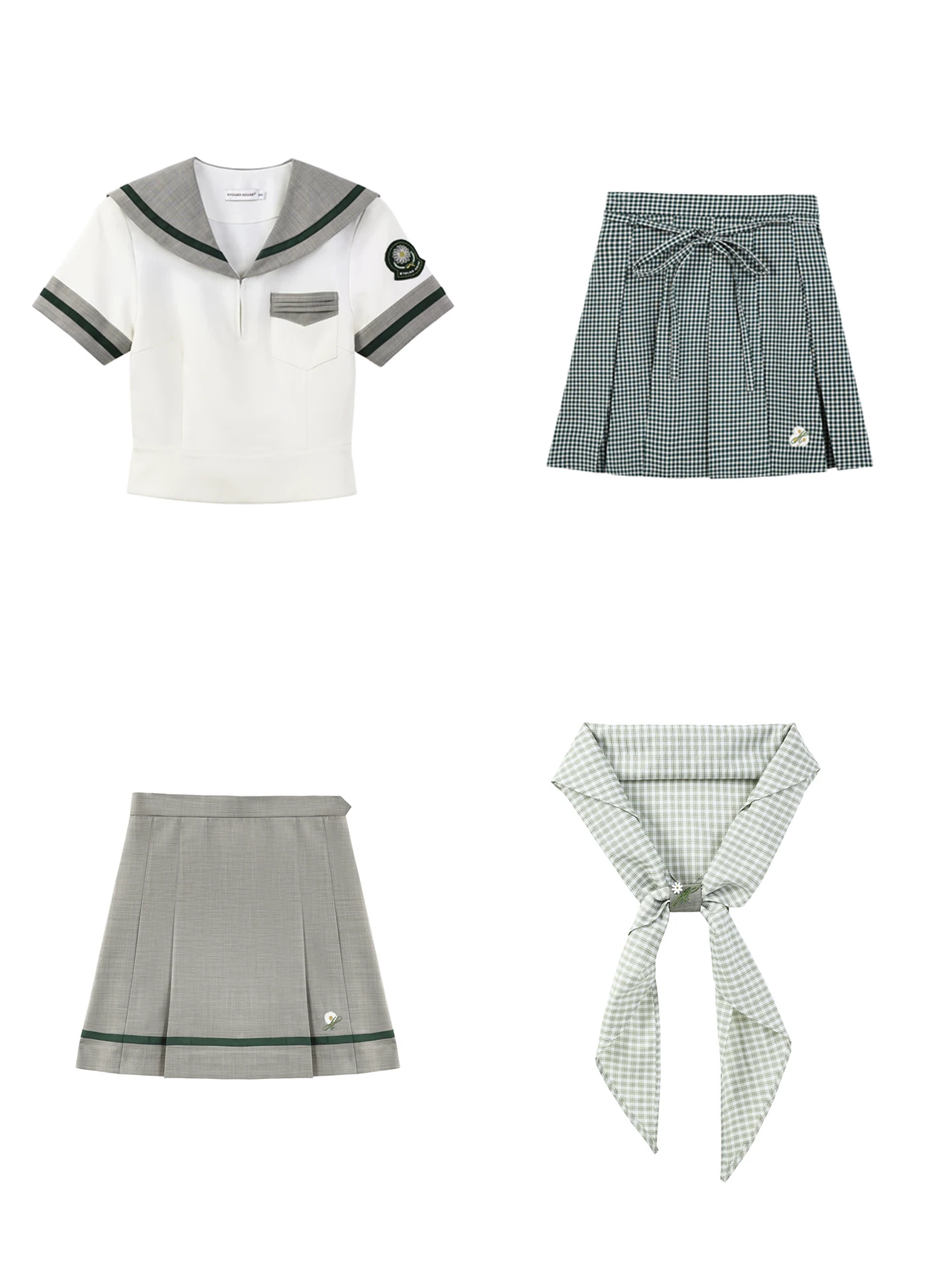雛菊デザインの水手服風JK制服と百褶スカート：春夏用セットアップの実用性と着用シーン