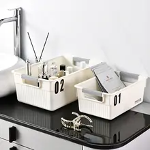日式プラスチック収納バスケット【キッチン・デスク周り用】