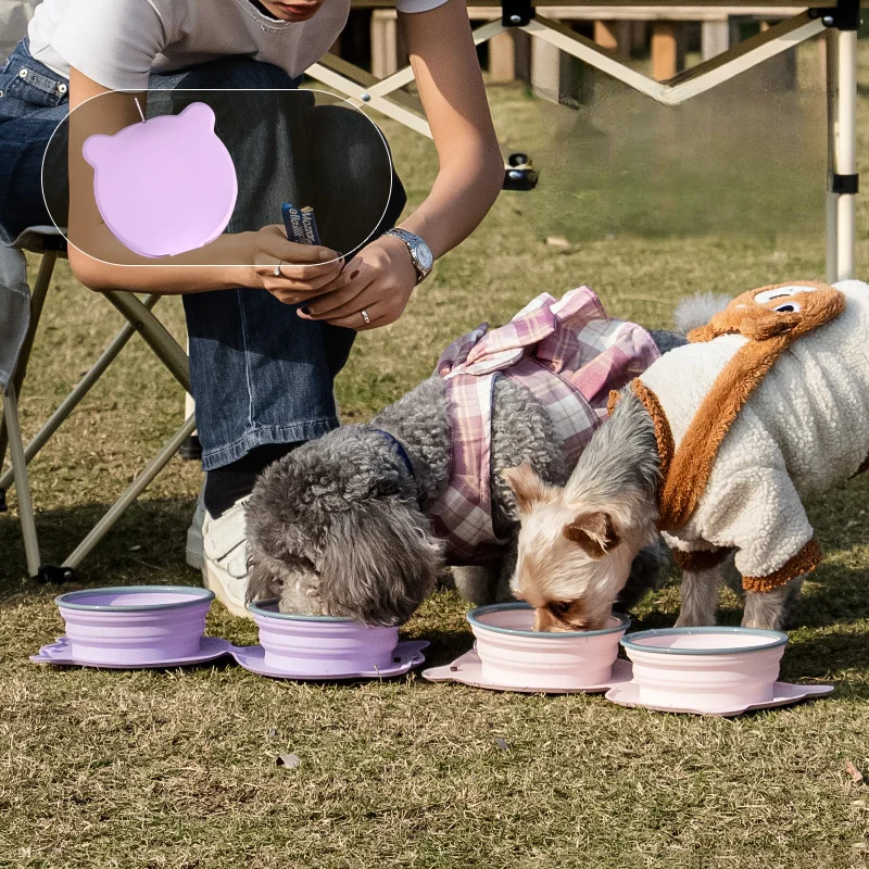 折りたたみ式ペット用水筒【犬猫用・外出便利・水と餌の容器】