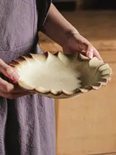 フランス風 レースデザインの深皿【美しい西洋料理・陶器製・日常使いに最適】