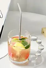 スプーン付きステンレス製ストロー【コーヒーかき混ぜ用・食品安全基準・ジュース用】