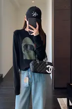 AMR UU 長袖カートゥーンプリントTシャツ【女性用・秋冬・フィット】