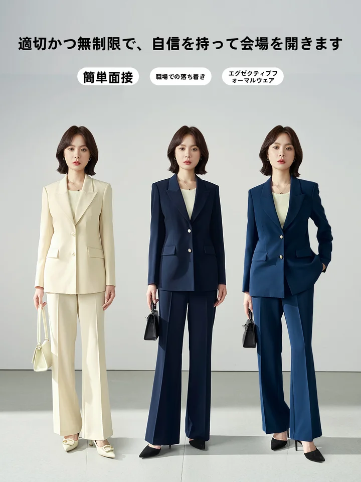 洗練されたデザイン！冬用女子ビジネスジャケット【高級感ある小西装・職業用】（セットアップ対応）
