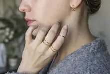 銅メッキのシンプルリング【個性的でファッショナブルなデザイン・細身】