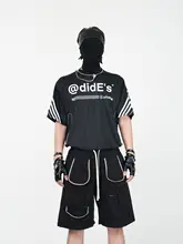 反射素材を使用したバイク用ショートスリーブTシャツ【アメリカンスリーブ・速乾・ゆったりフィット・三本ストライプデザイン】