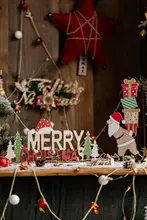 木製プレート サンタクロース 卓上オブジェ クリスマスオーナメント 店舗ディスプレイ インテリア