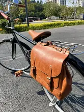 レトロ自転車用サドルバッグ【通勤用・オイルワックスレザー・英倫風デザイン】