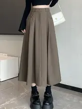 白色スーツ風ハーフスカート【プリーツ・Aライン・梨型体型・夏用】