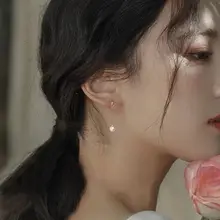 14Kゴールドコーティング 珍珠イヤリング【女性用・長款・耳栓型・インスタ映え】