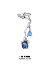 1STXULIE 禁忌のバラ 無耳穴イヤリング【オリジナルデザイン・高級感・甘美でクール】