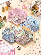 3D立体デコレーションシール【ミニチュアハウス・DIY手作り・収納シーン】