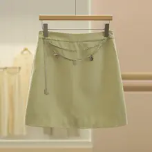 ハートモチーフのチェーン付きタイトスカート【フィット感・Aライン】（セットアップ対応）