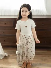 小花柄の蚊除けパンツ【夏用・子供用・軽やかで通気性良好・フィット】